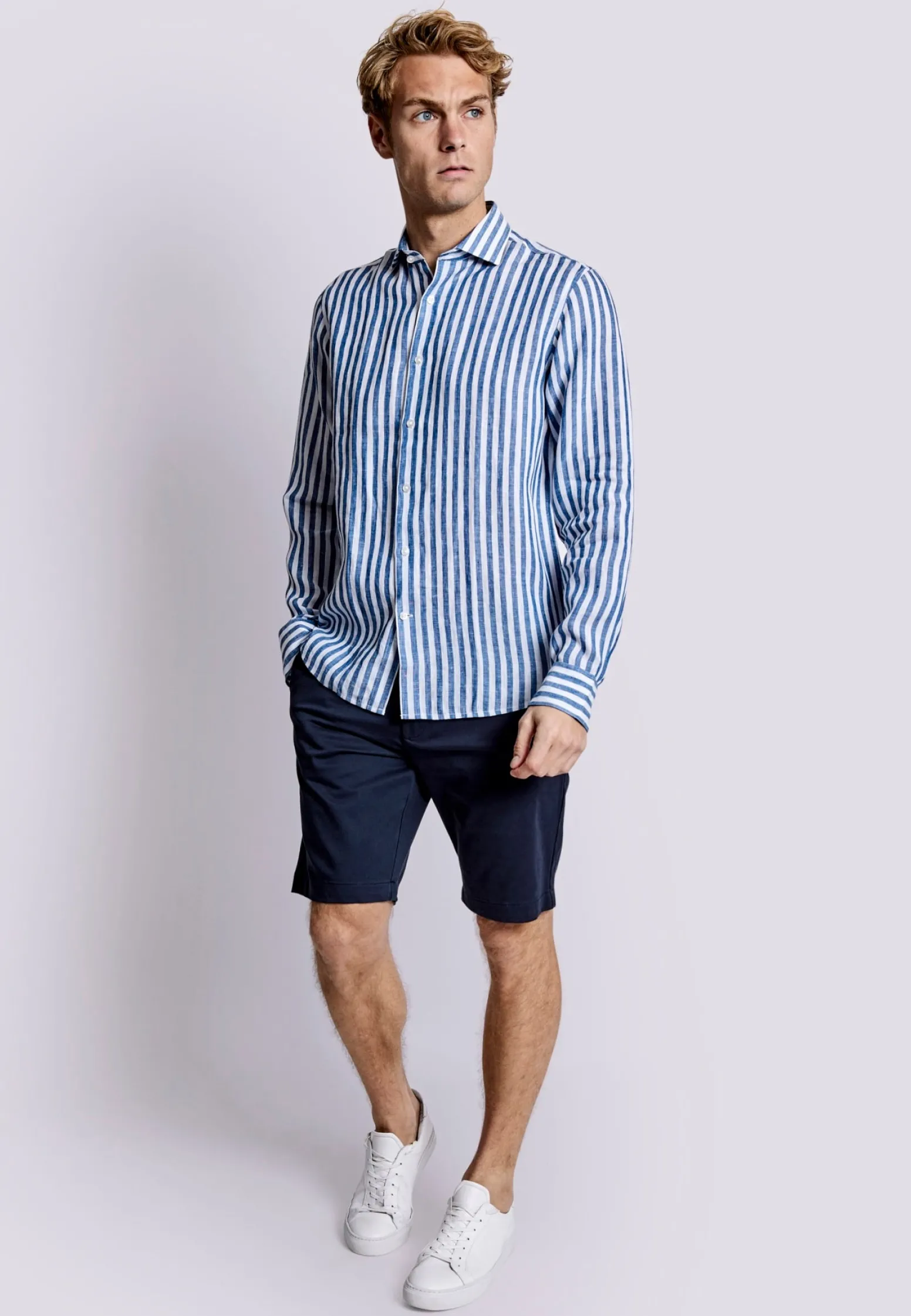 bs_barcelona_casual_moder_2.webp BS Barcelona Casual Modern Fit Skjorta - Blue/White