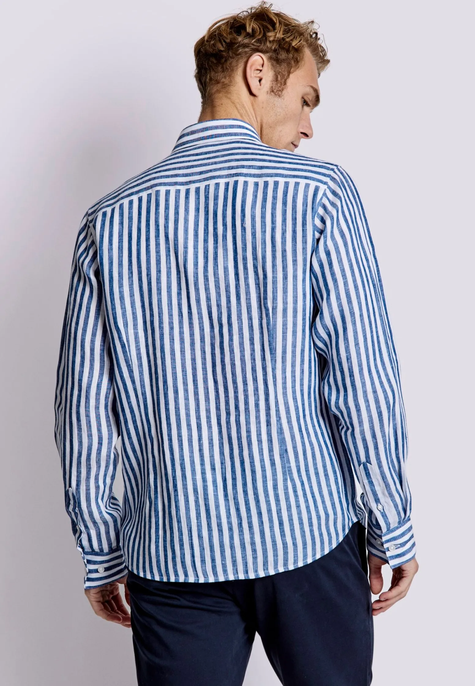 bs_barcelona_casual_moder_4.webp BS Barcelona Casual Modern Fit Skjorta - Blue/White