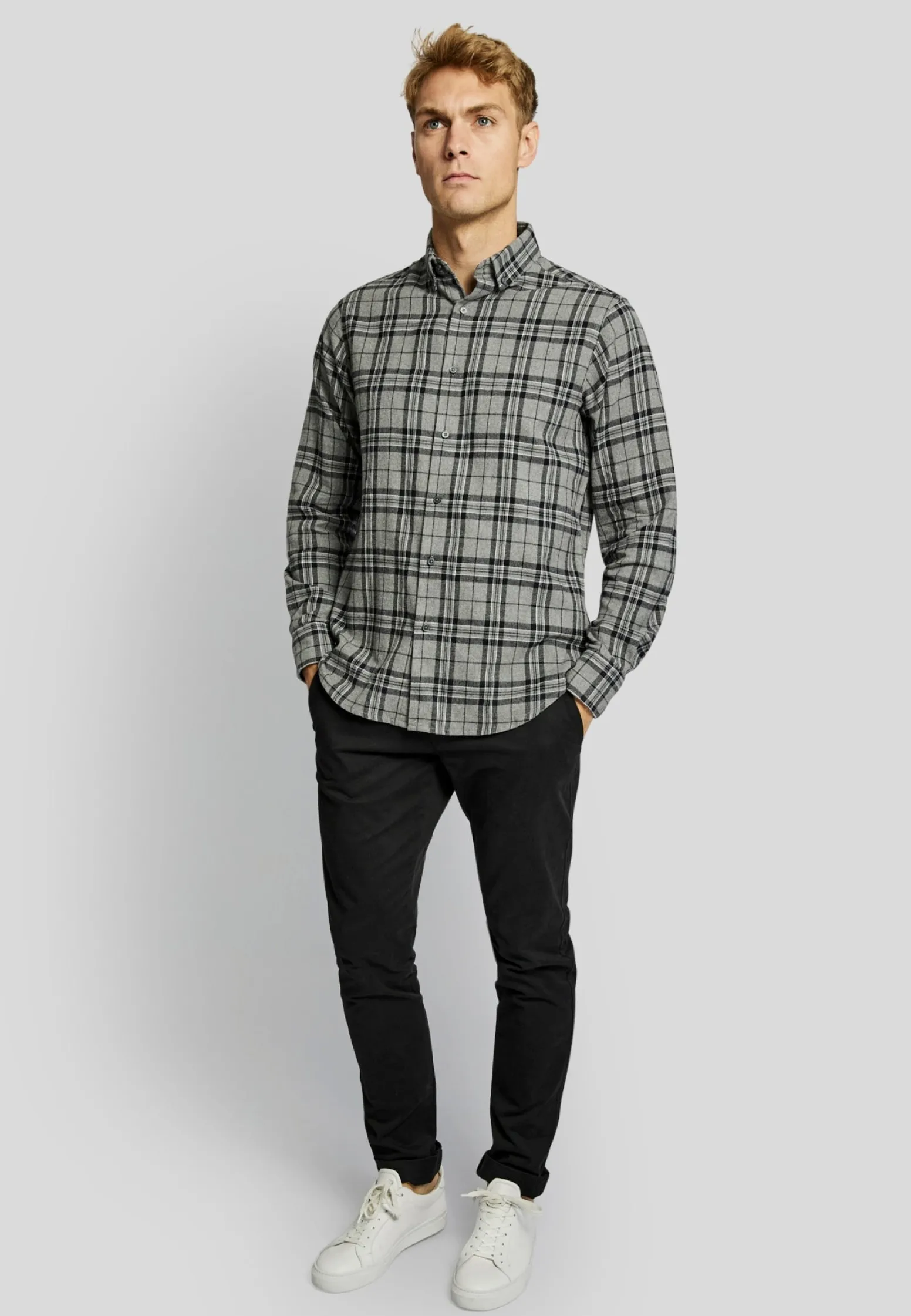 bs_bergen_casual_modern_f_2.webp BS Bergen casual modern fit Skjorta - Grey