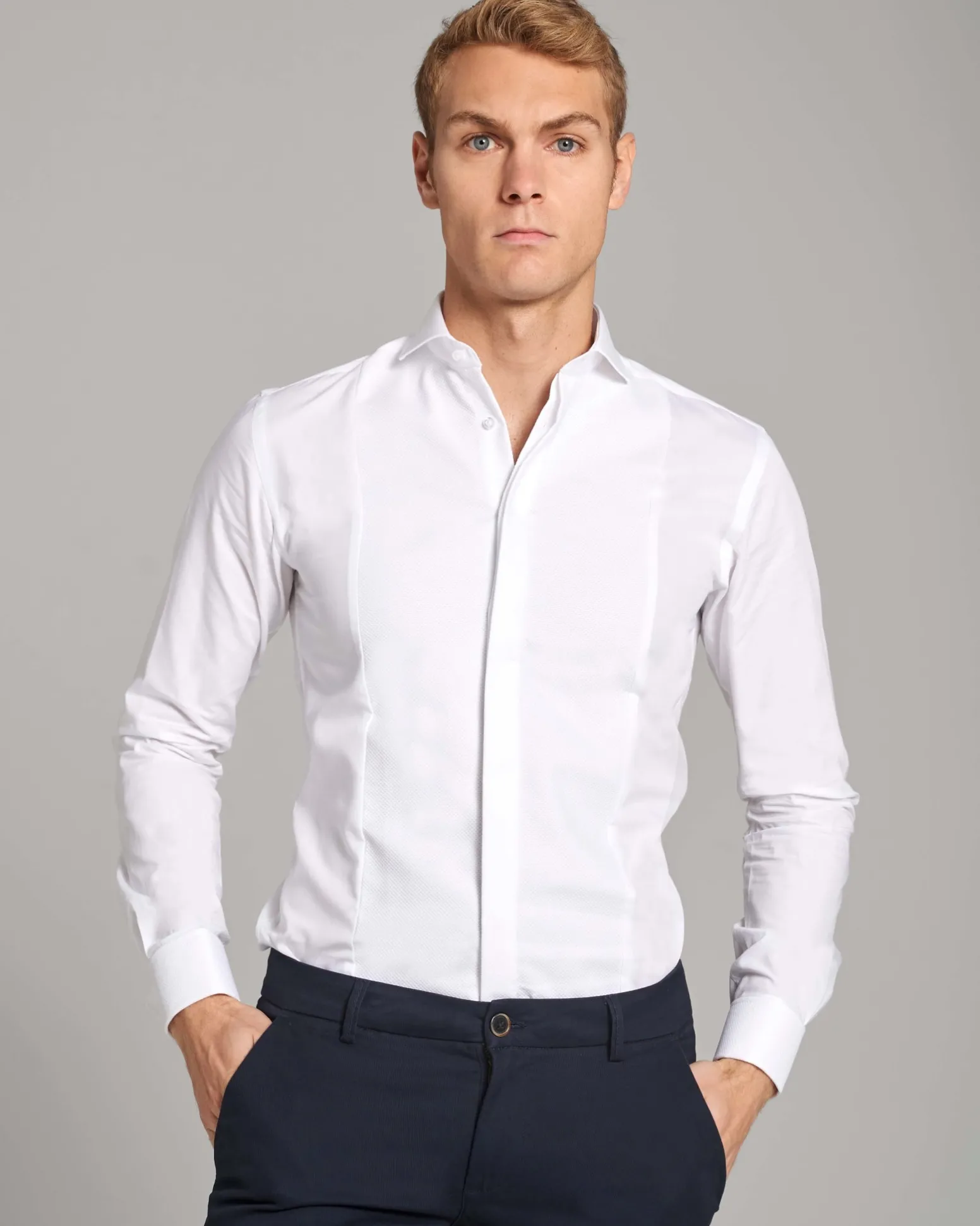 bs_bond_slim_fit_smoking__3.webp BS Bond Slim Fit Smoking Skjorta Vit - White