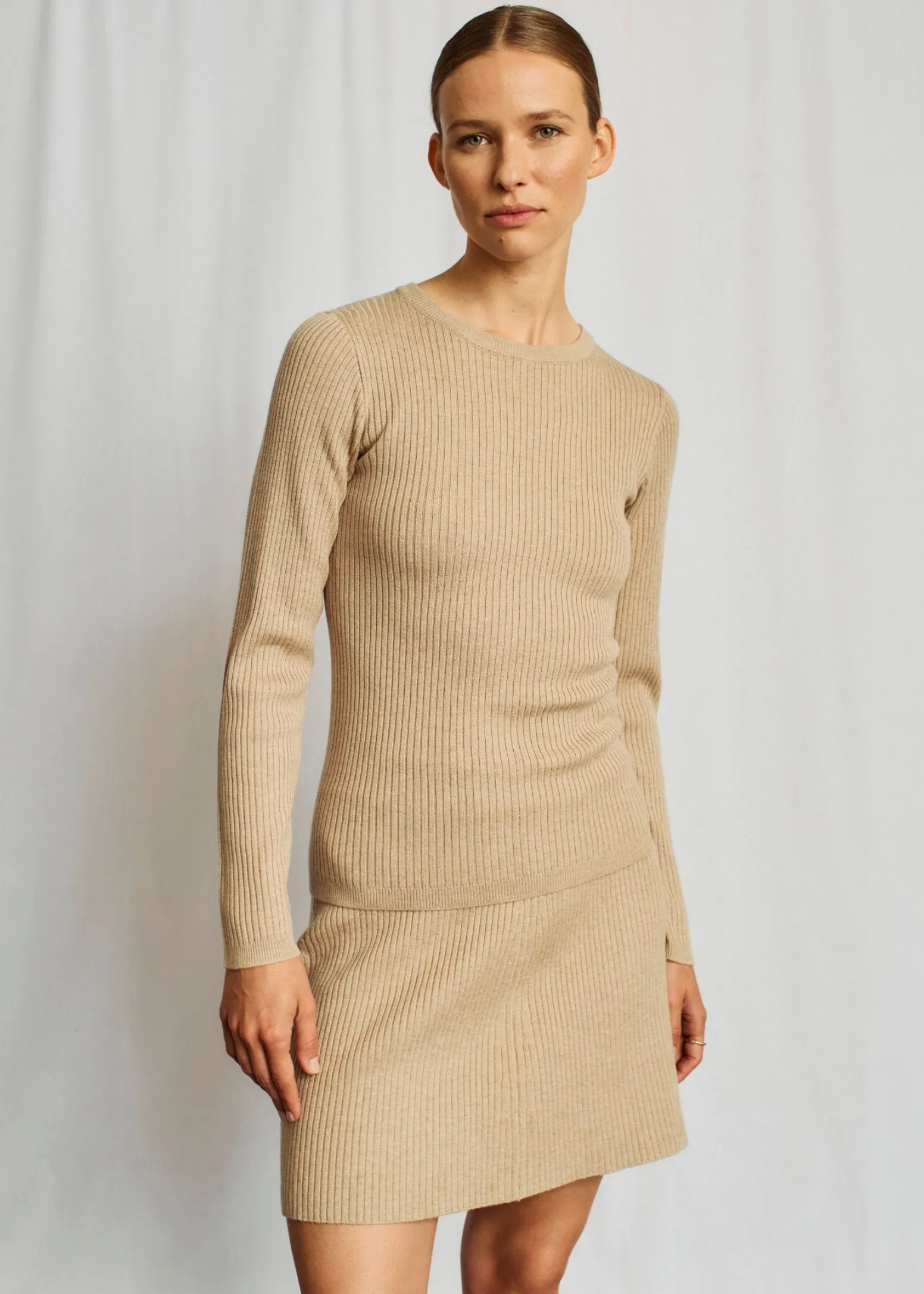 BS Bonita Regular Fit Stickat - Sand