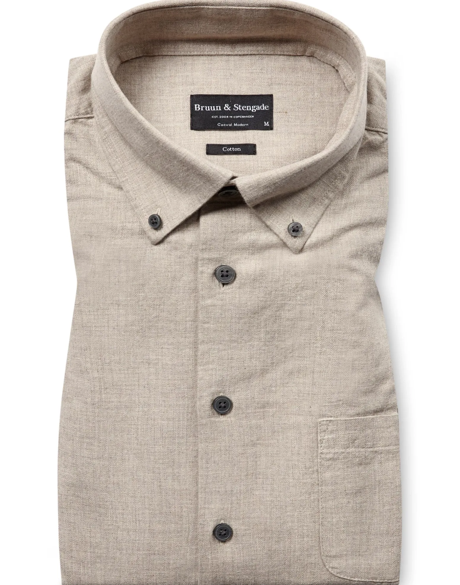 BS Cotton Casual Modern Fit Skjorta - Sand