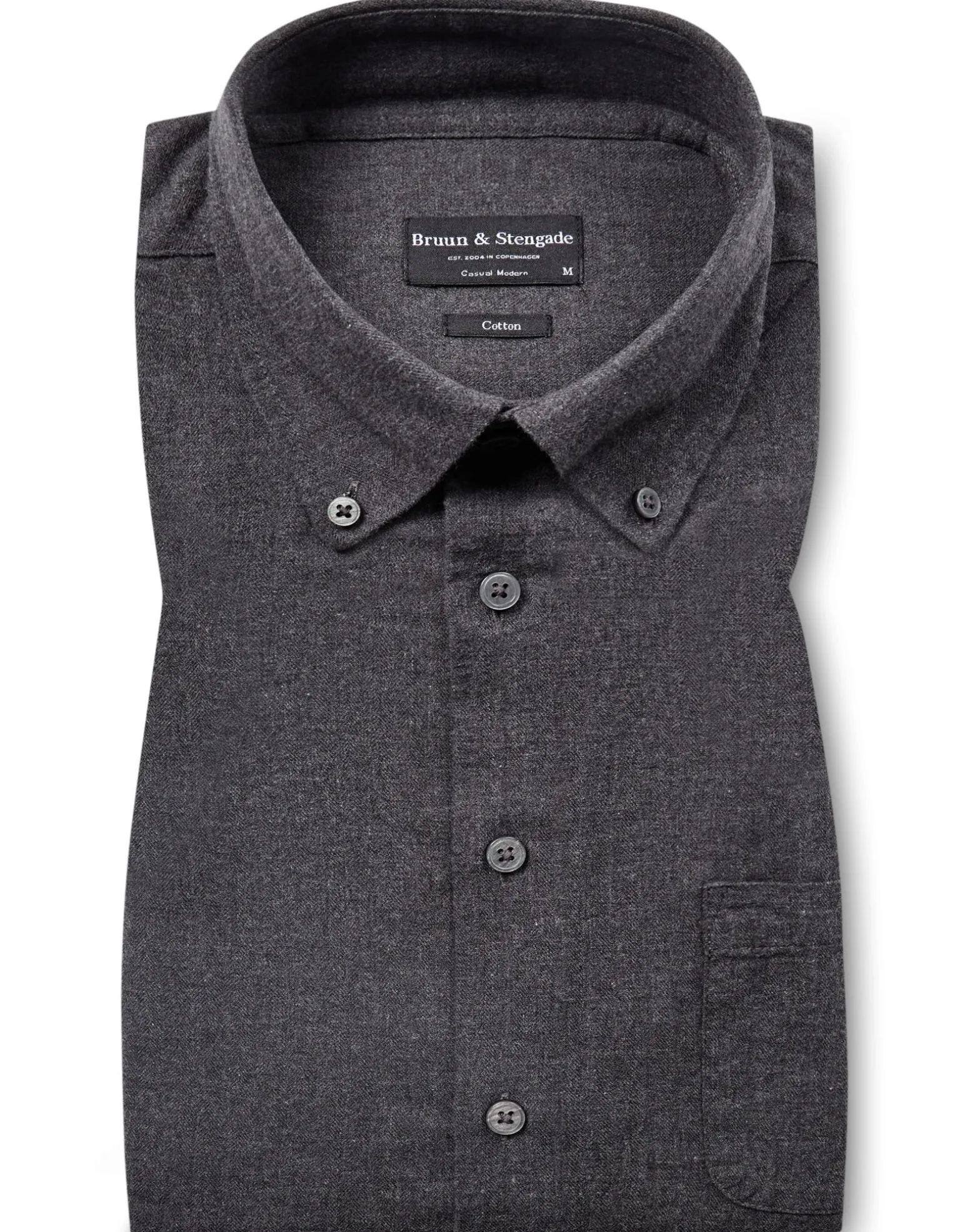 BS Cotton Casual Modern Fit Skjorta - Charcoal