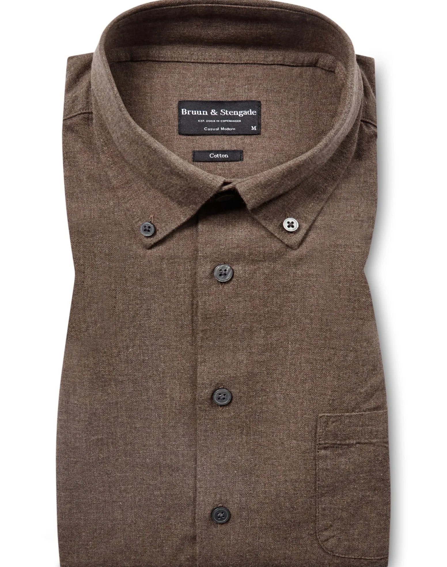 BS Cotton Casual Modern Fit Skjorta - Brown
