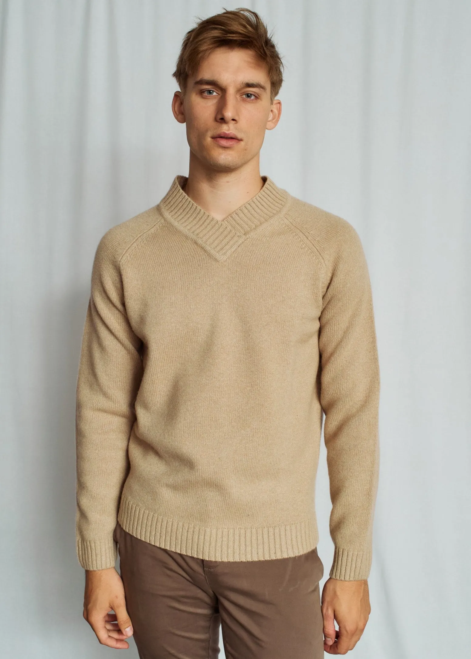 BS Douglas Regular Fit Stickat - Sand