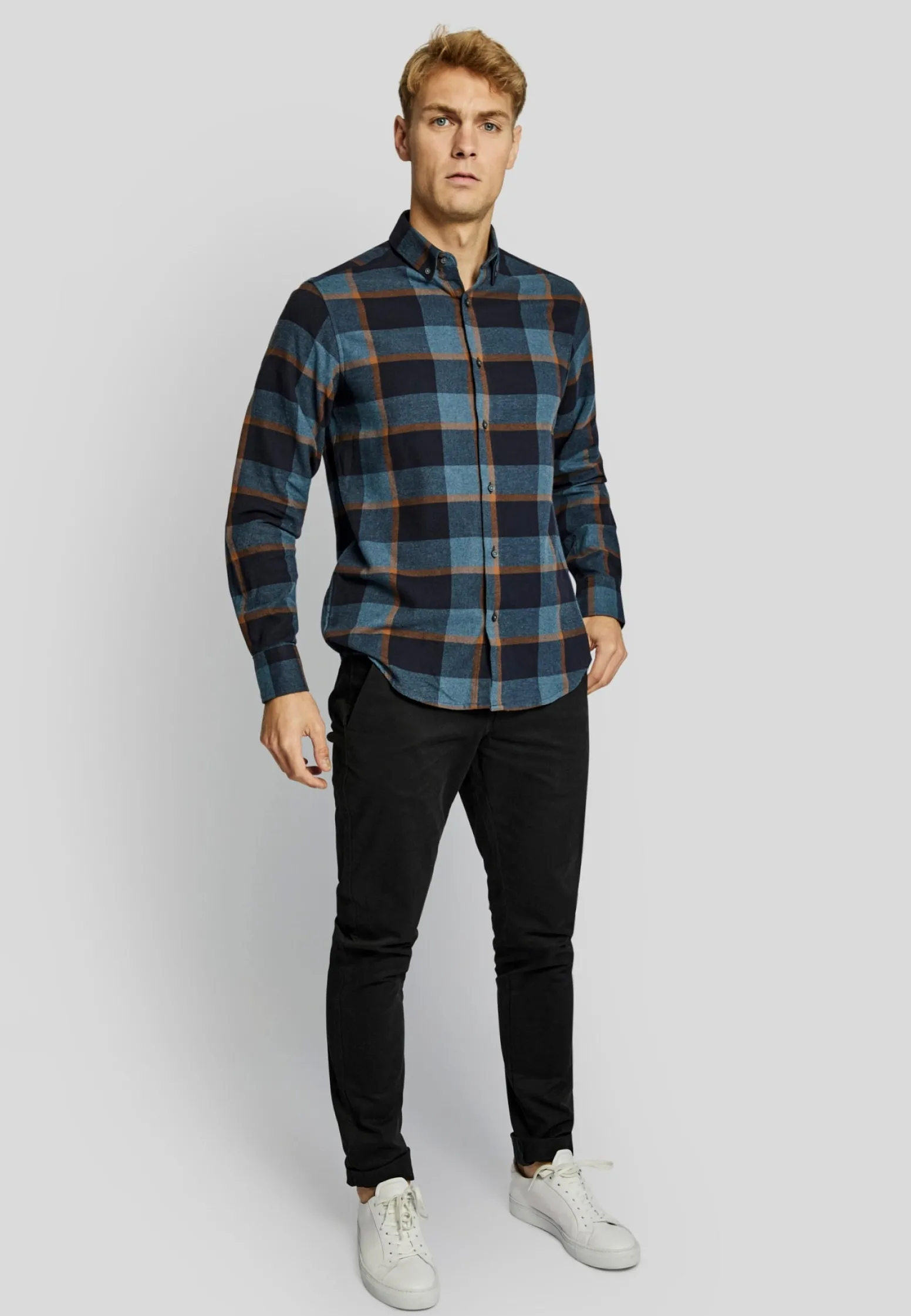 BS Drammen casual modern fit Skjorta - Dark Blue