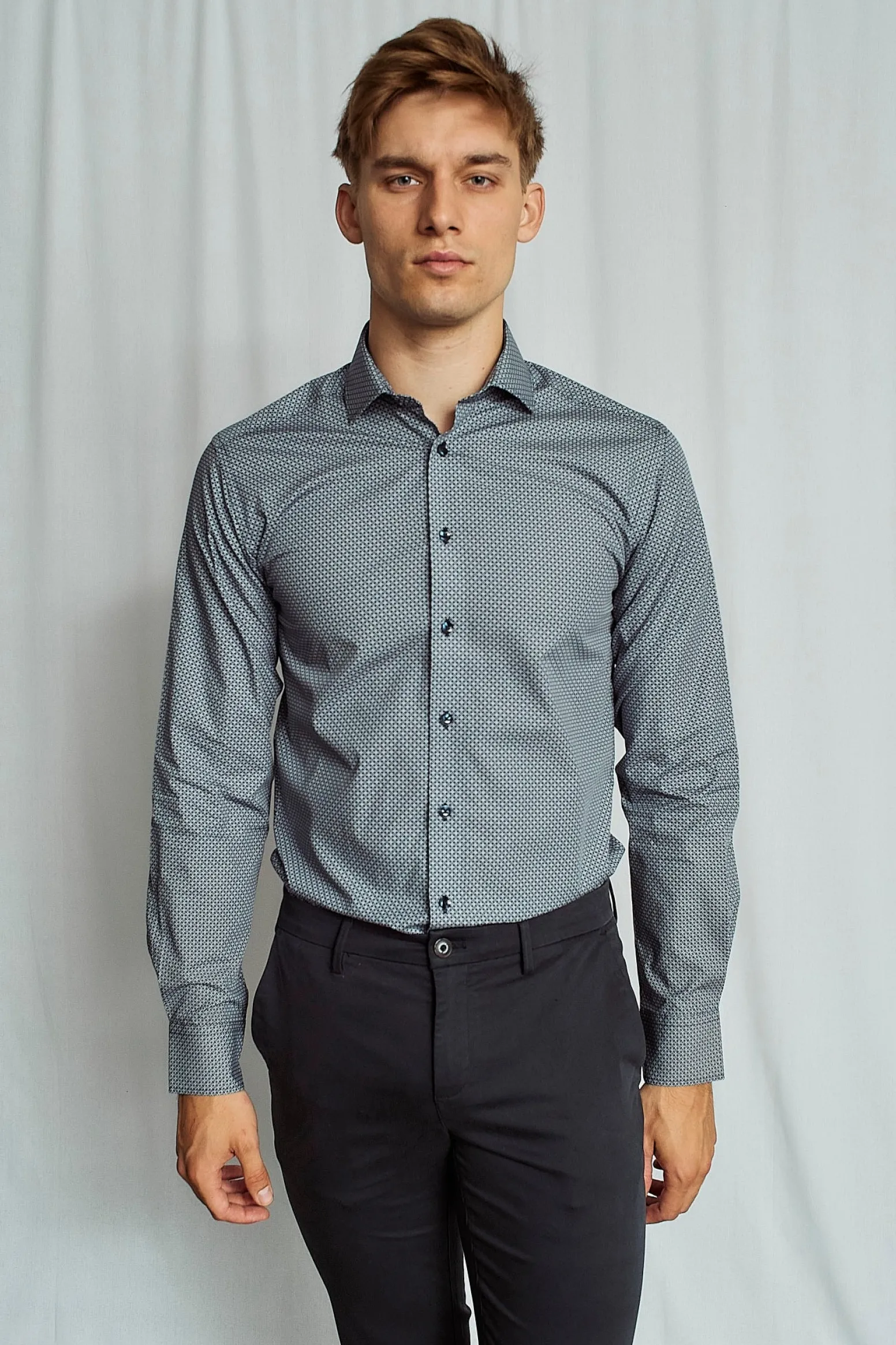 BS Dwight Modern Fit Skjorta - Dark Blue