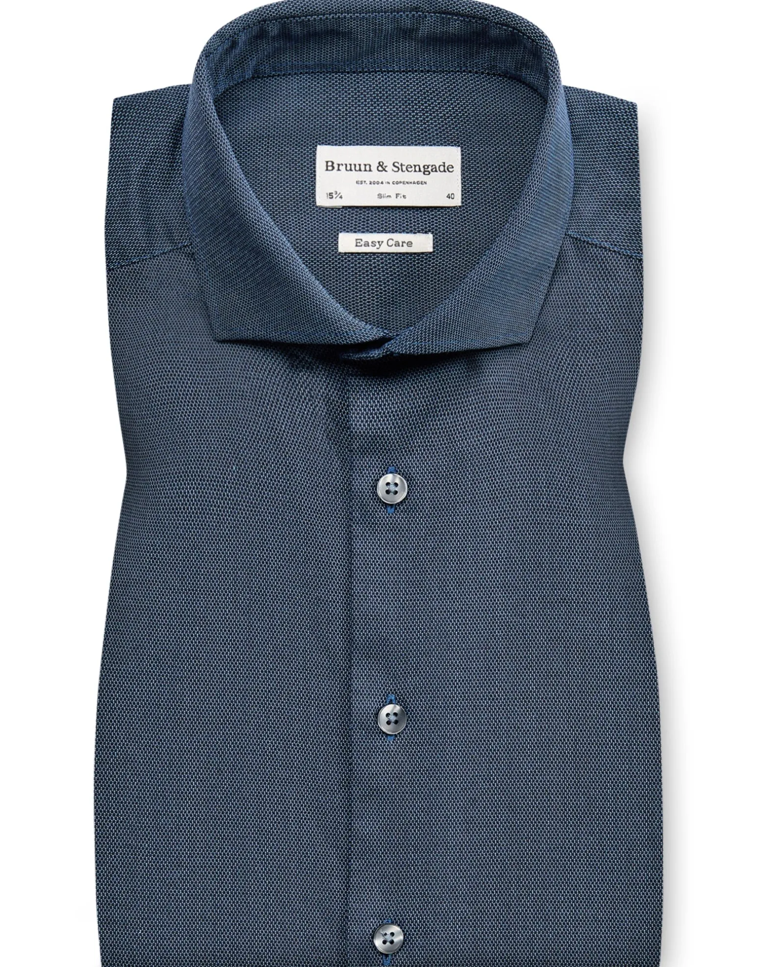 BS Edvald Slim Fit Skjorta - Dark Blue