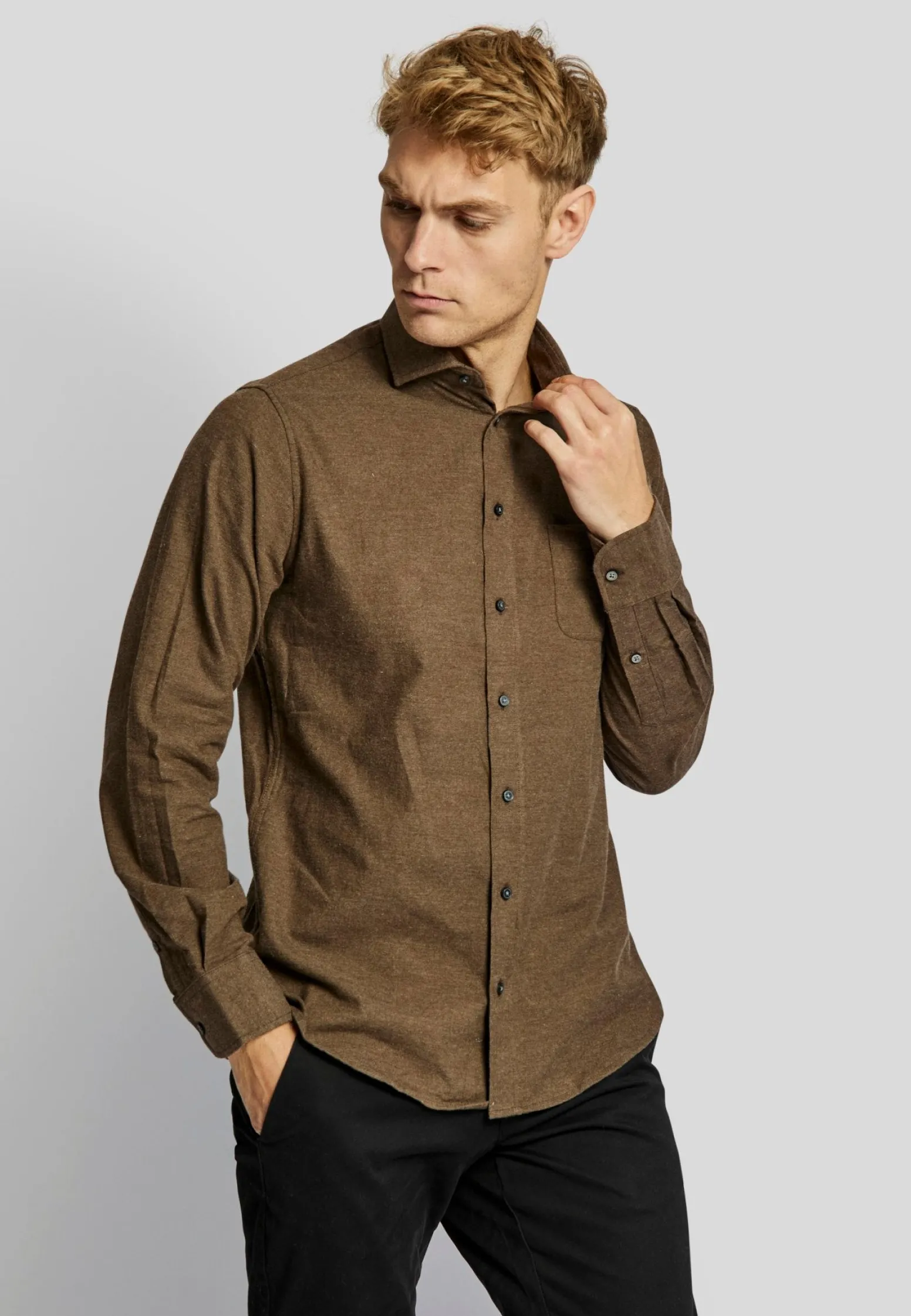 bs_halden_casual_slim_fit_3.webp BS Halden casual slim fit Skjorta - Brown