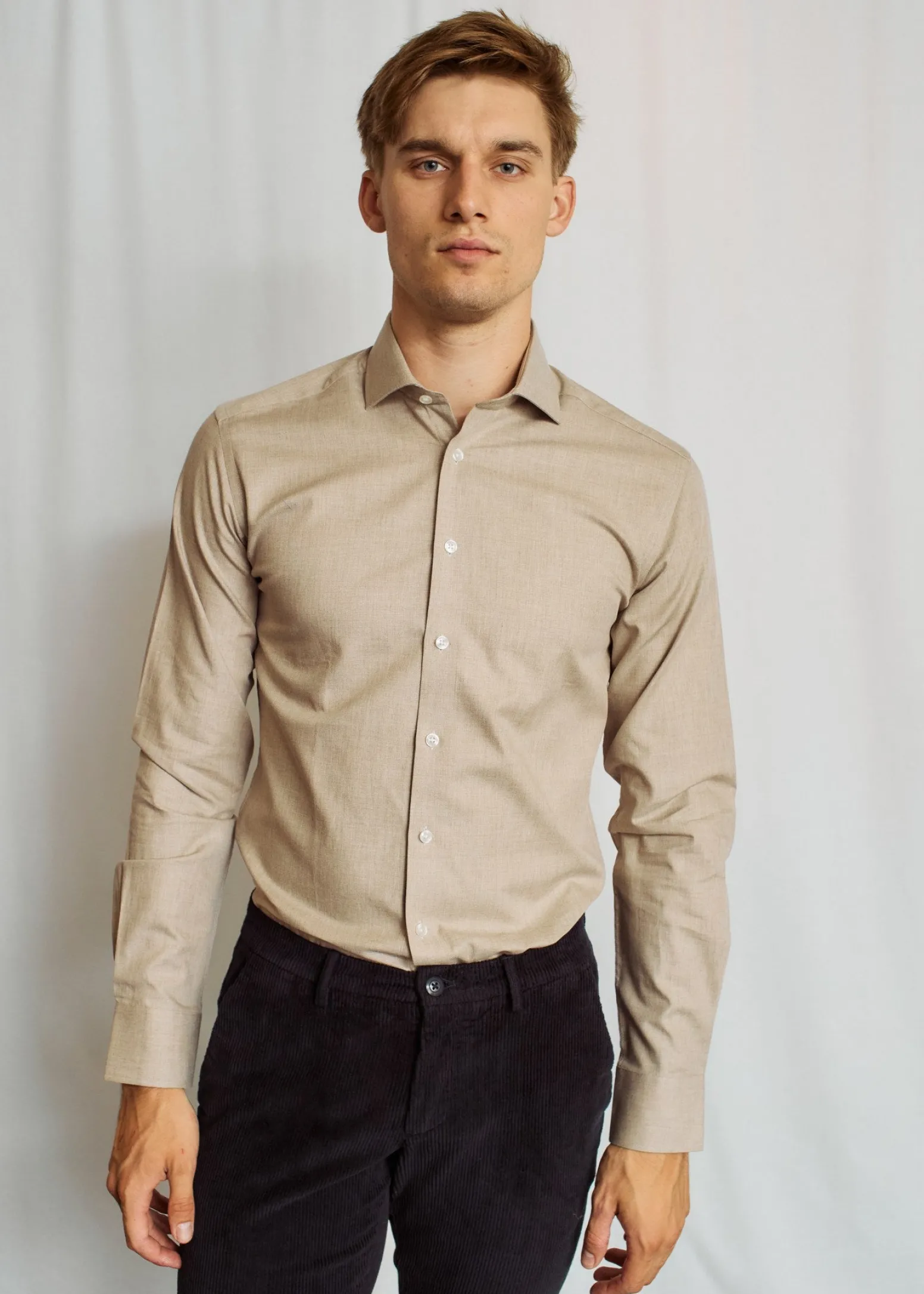 BS Hayward Slim Fit Skjorta - Sand