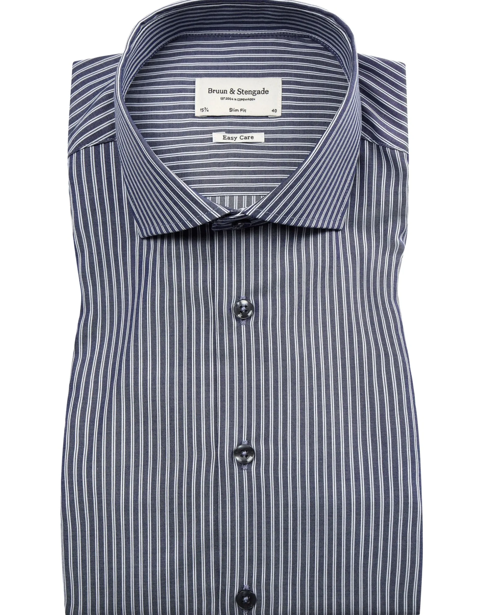 BS Jenner slim fit Skjorta - Dark Blue/White