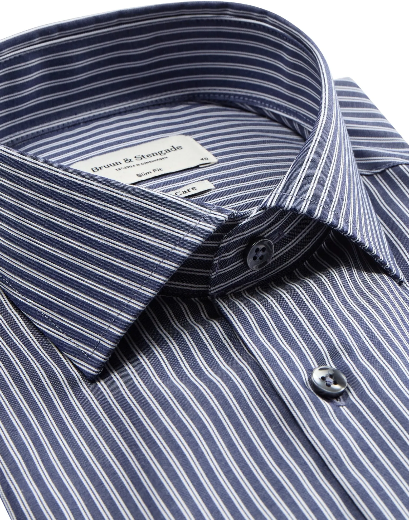 BS Jenner slim fit Skjorta - Dark Blue/White
