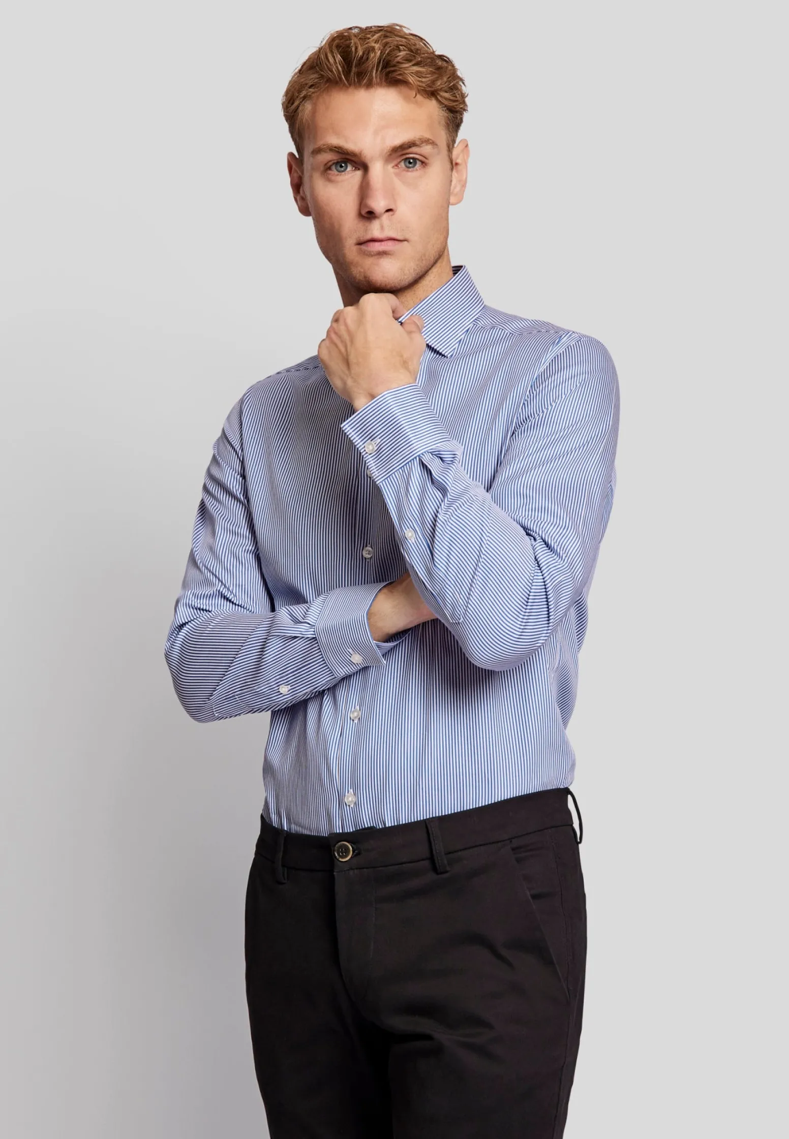 bs_jordan_slim_fit_skjort_3.webp BS Jordan slim fit Skjorta - Light Blue/White
