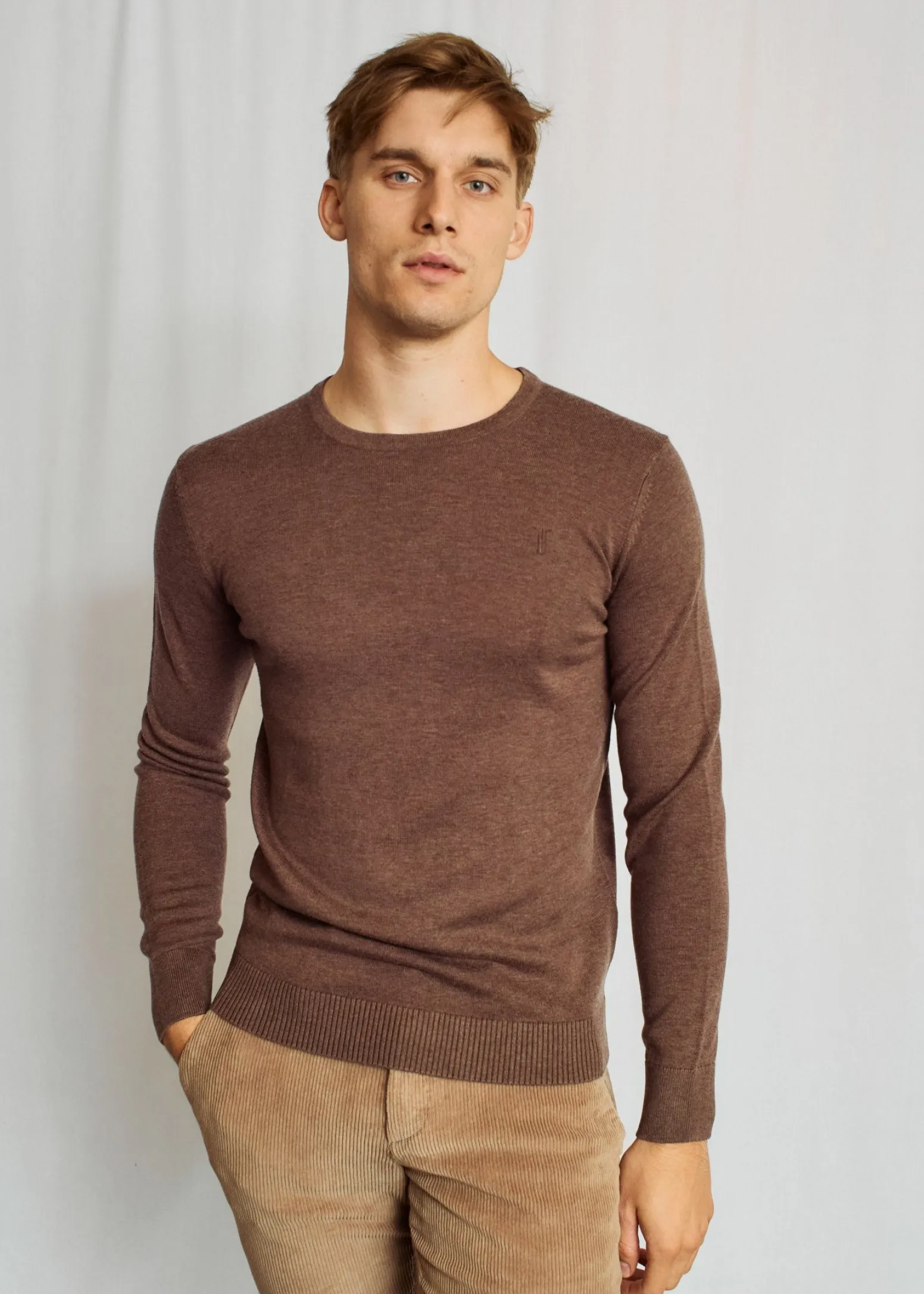 BS Jupiter Regular Fit Stickat - Brown