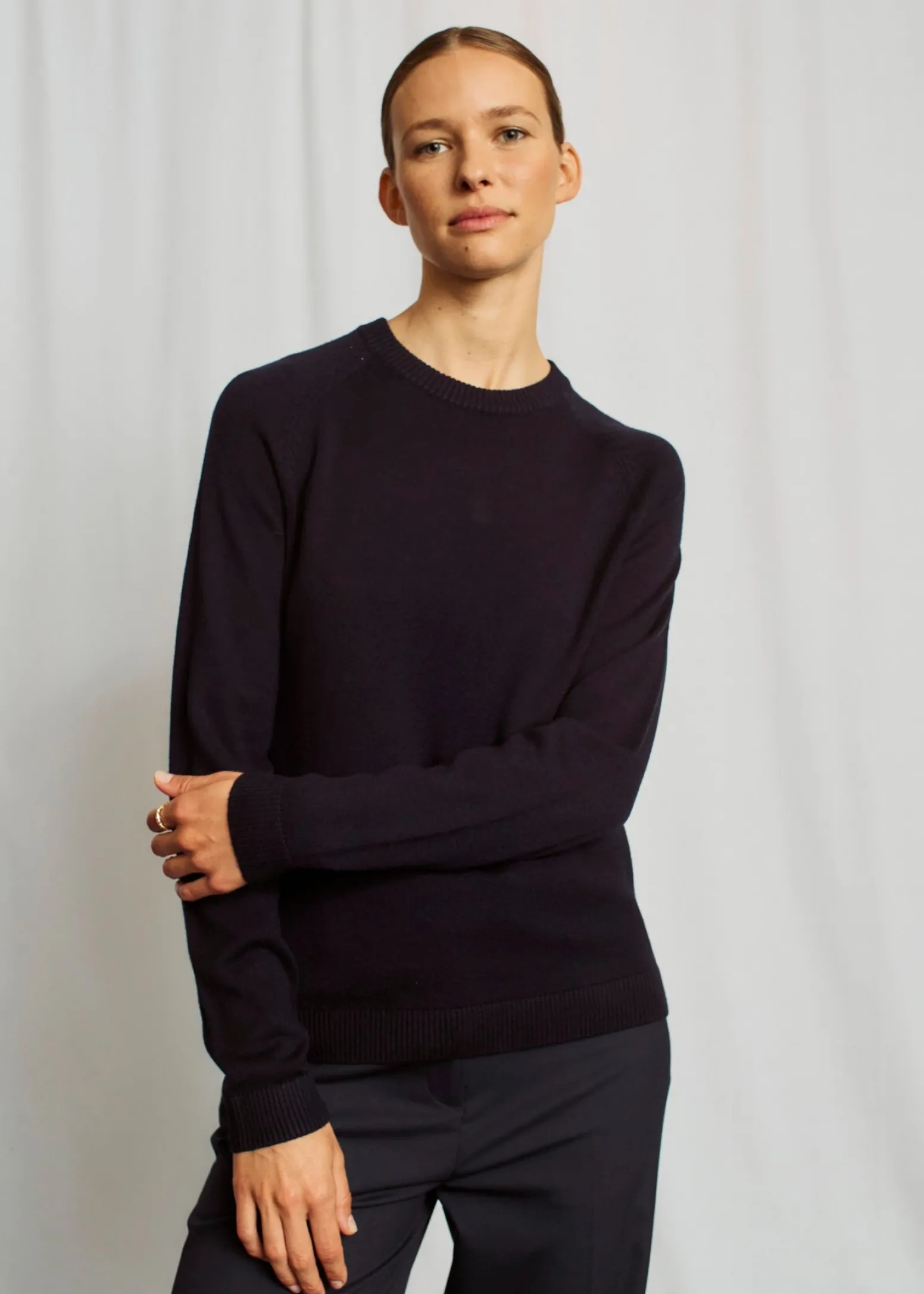 BS Layla Regular Fit Stickat - Navy
