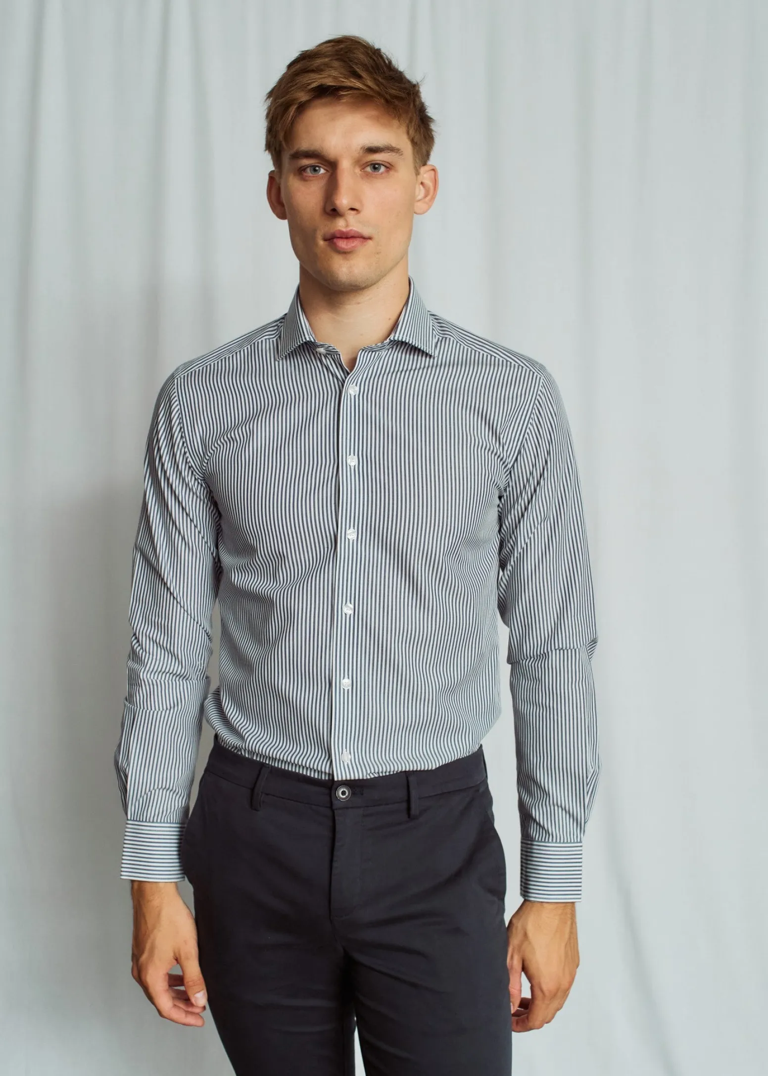 BS Love Slim Fit Skjorta - Navy/White