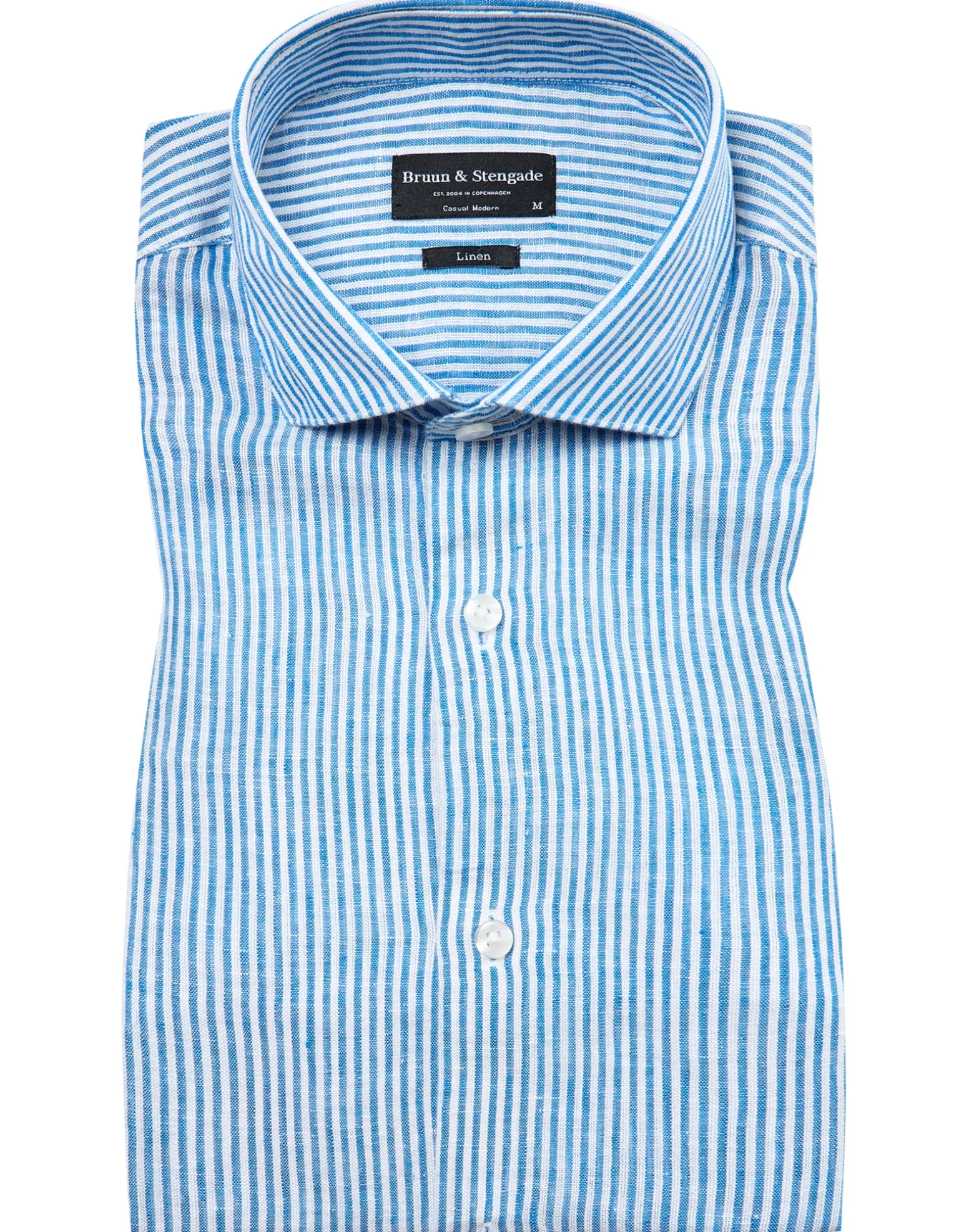 BS Malaga Casual Modern Fit Skjorta - Blue/White