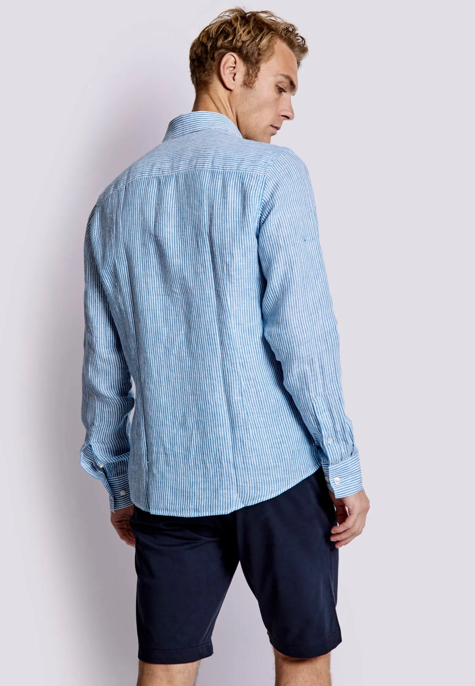 bs_malaga_casual_modern_f_4.webp BS Malaga Casual Modern Fit Skjorta - Blue/White