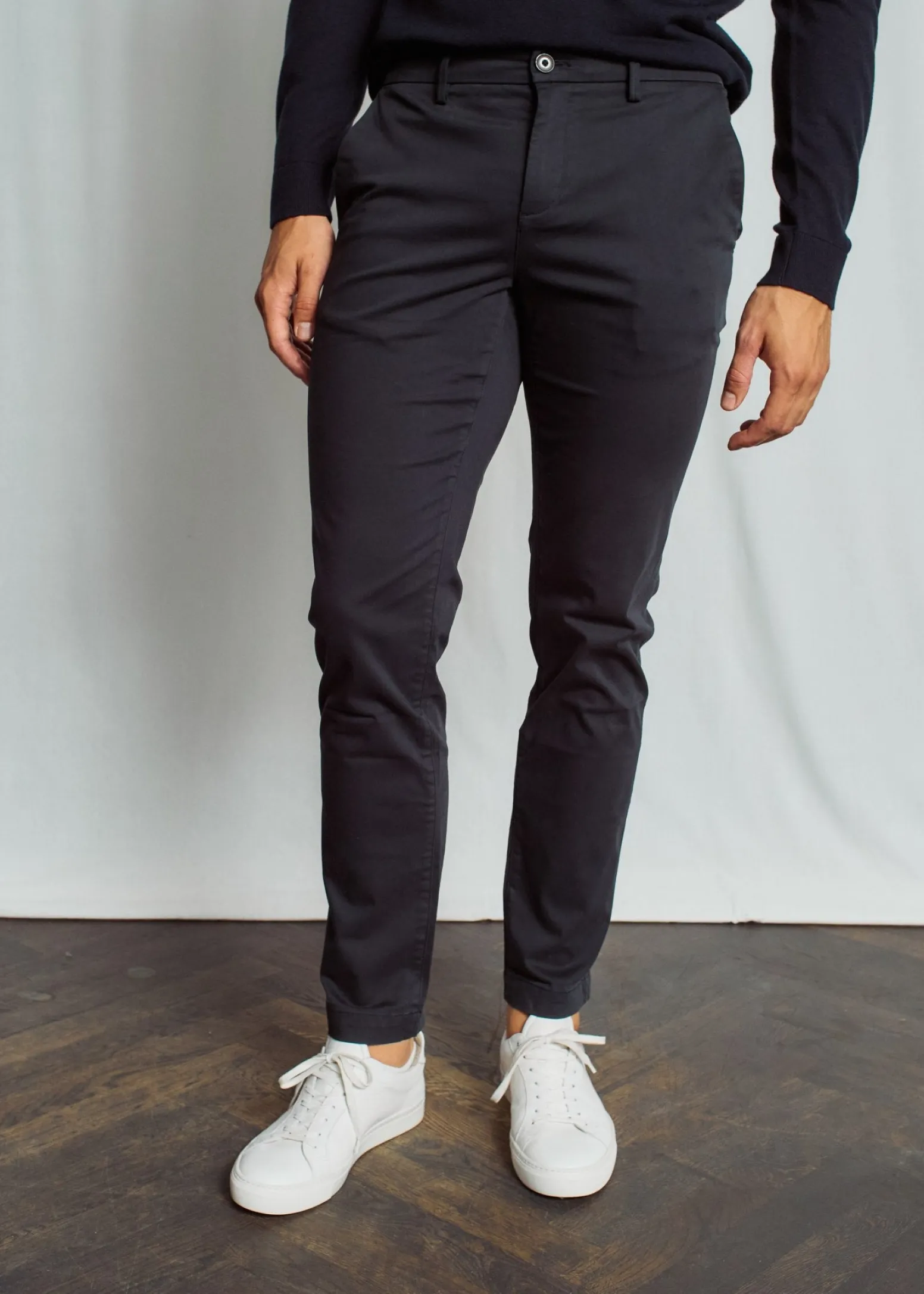 BS Malik Regular Fit Chinos - Navy