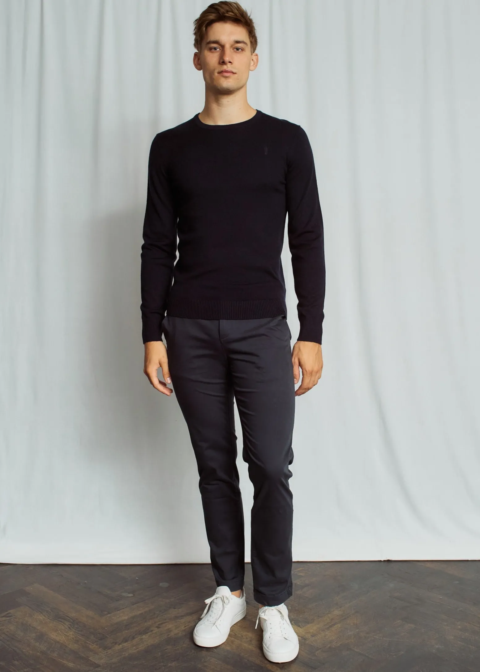 BS Malik Regular Fit Chinos - Navy