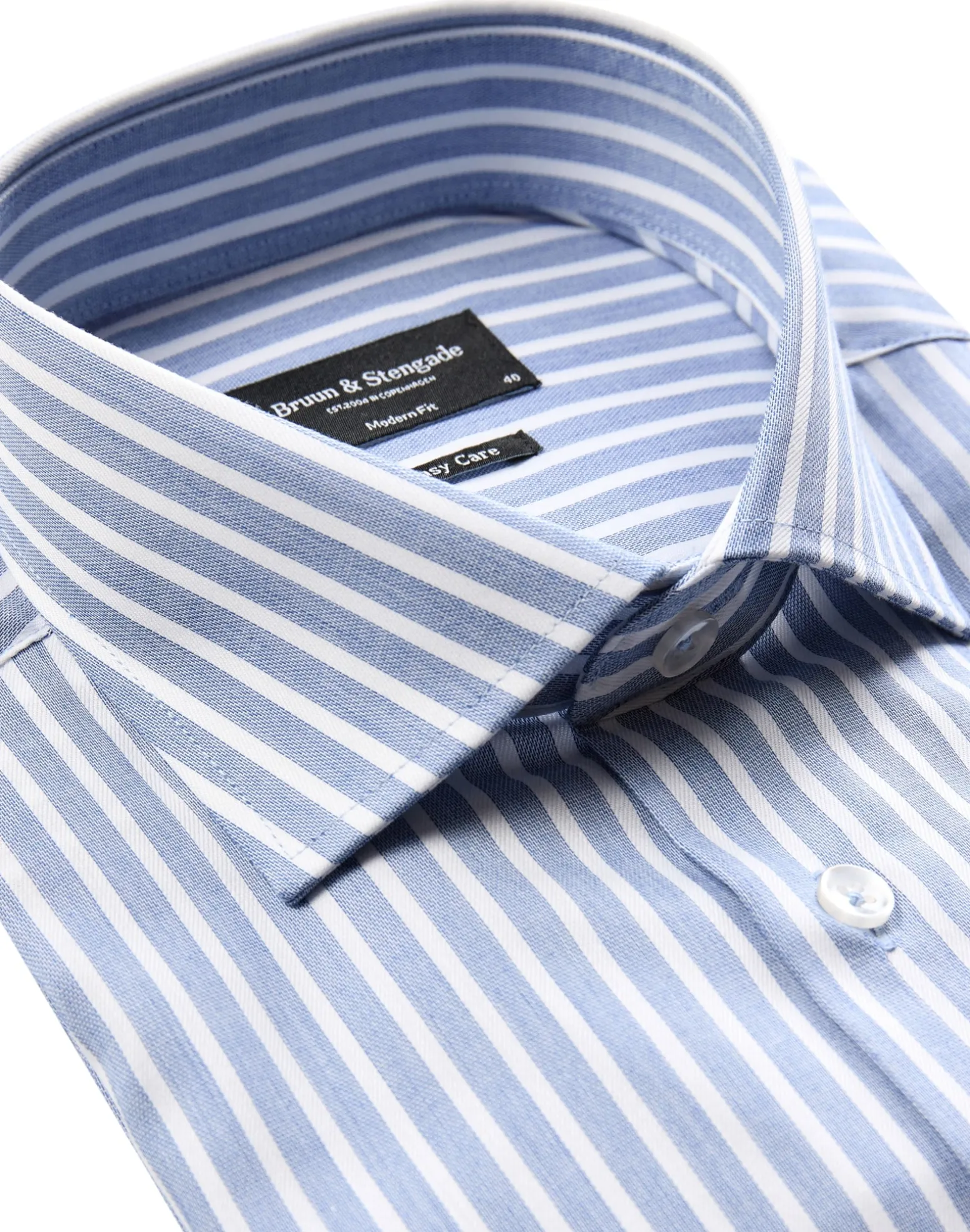BS Mederel Modern Fit Skjorta - Blue/White