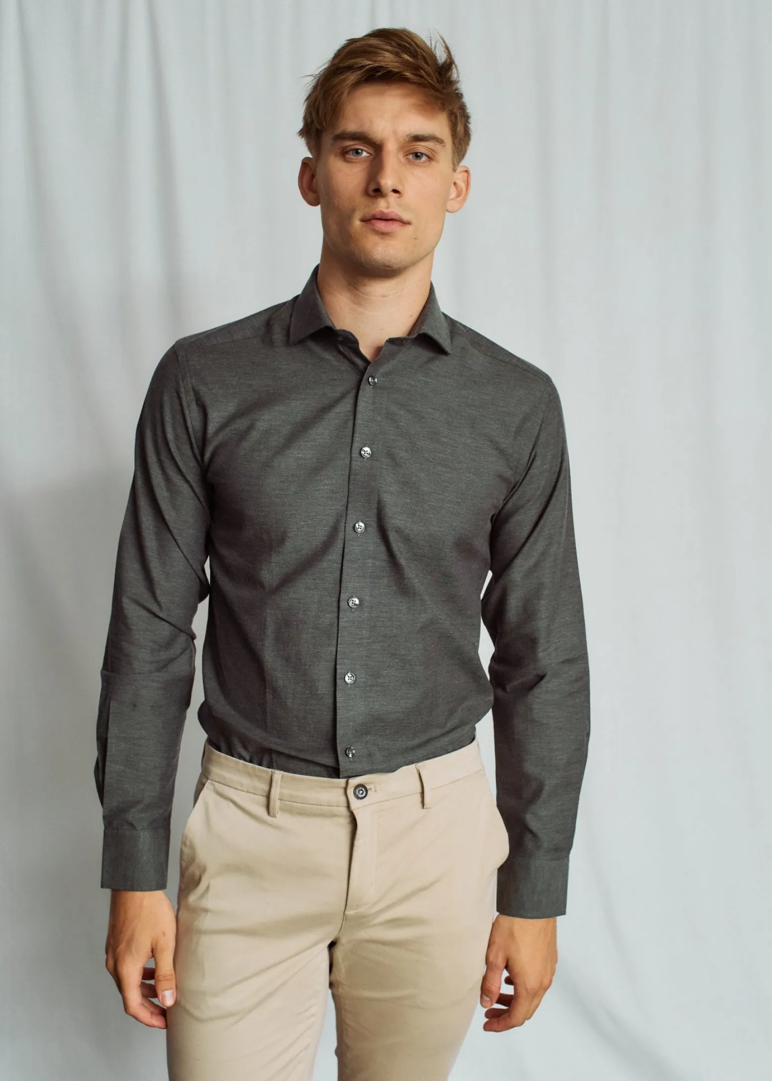 BS Oladipo Slim Fit Skjorta - Dark Green