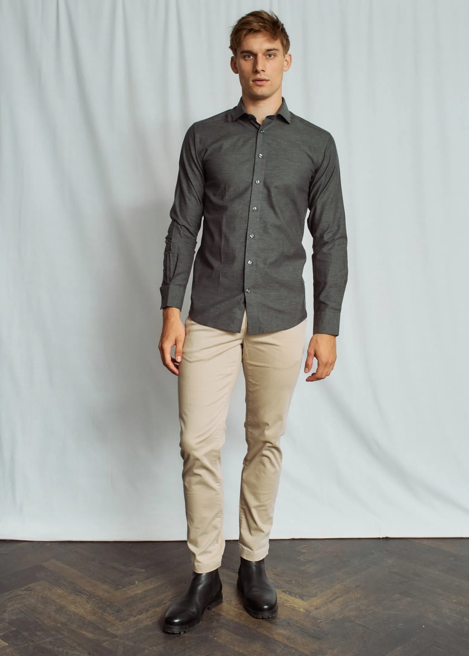 BS Oladipo Slim Fit Skjorta - Dark Green