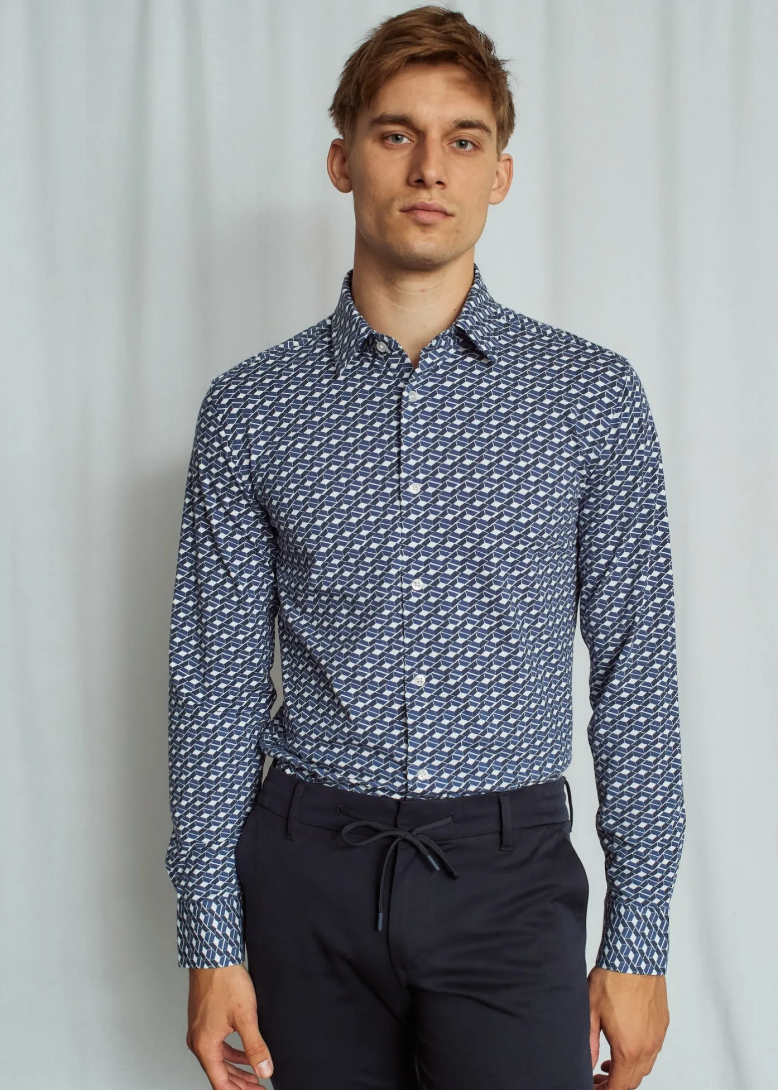 BS Ronan Performance Fit Skjorta - Dark Blue