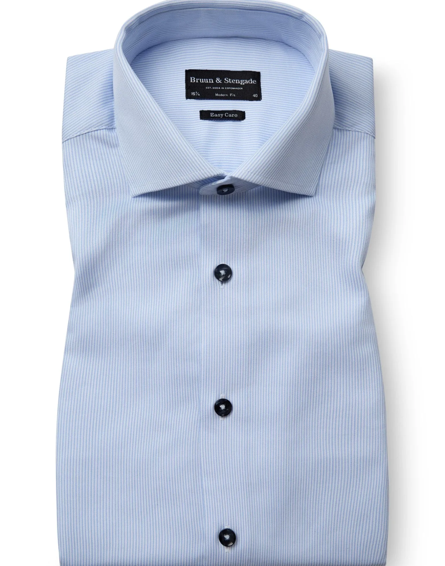 BS Seau Modern Fit Skjorta - Light Blue/White