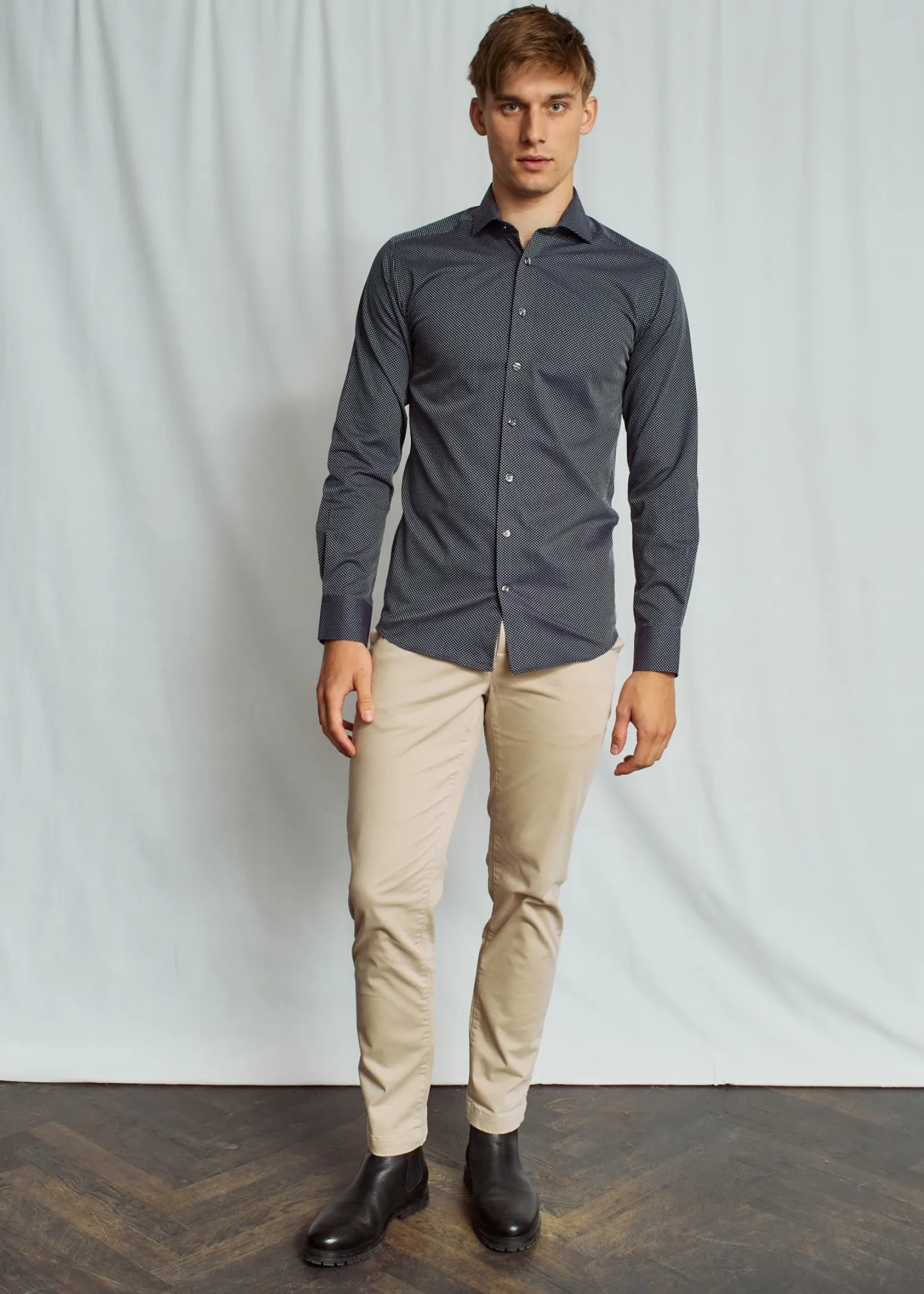 BS Teague Modern Fit Skjorta - Navy