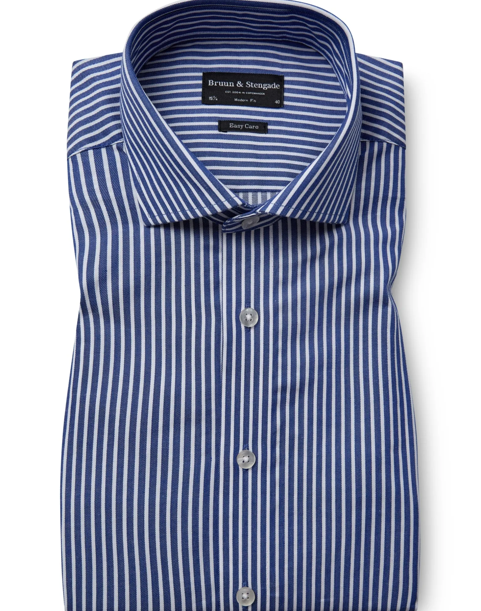BS Terry Modern Fit Skjorta - Dark Blue/White