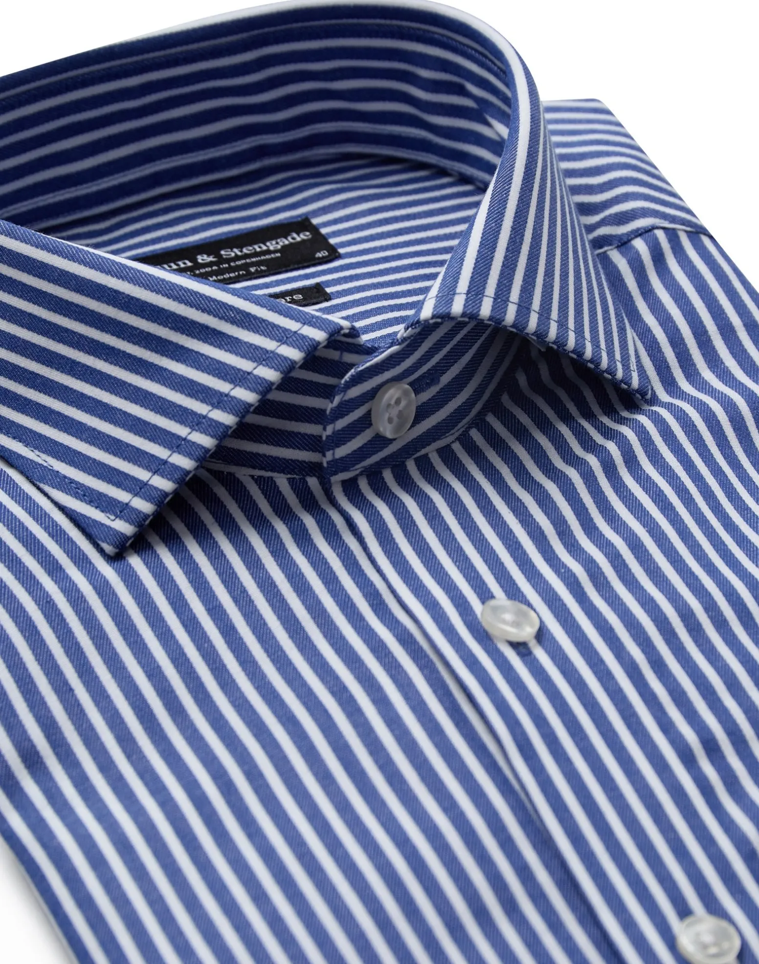 BS Terry Modern Fit Skjorta - Dark Blue/White