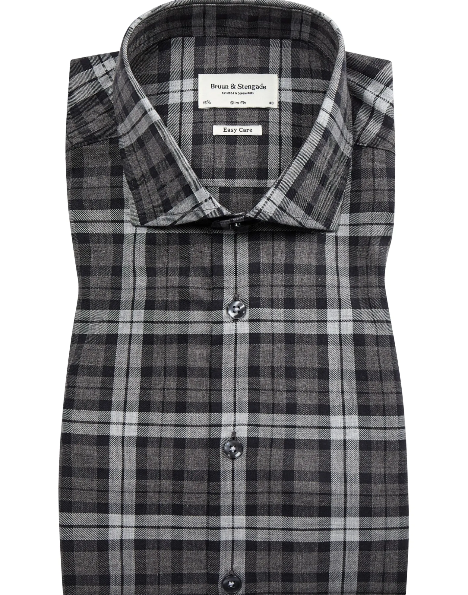 BS Theodore slim fit Skjorta - Dark Grey