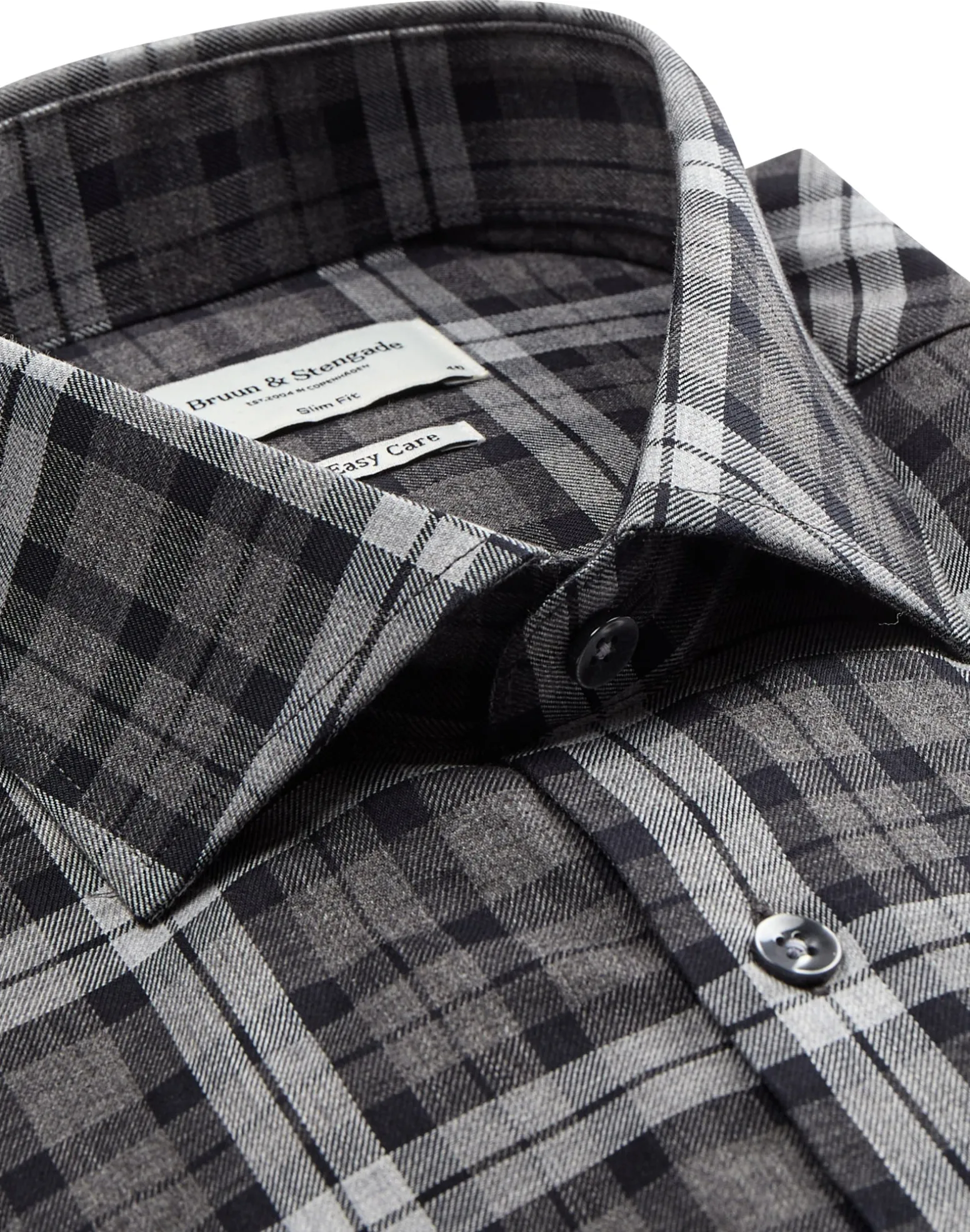 BS Theodore slim fit Skjorta - Dark Grey