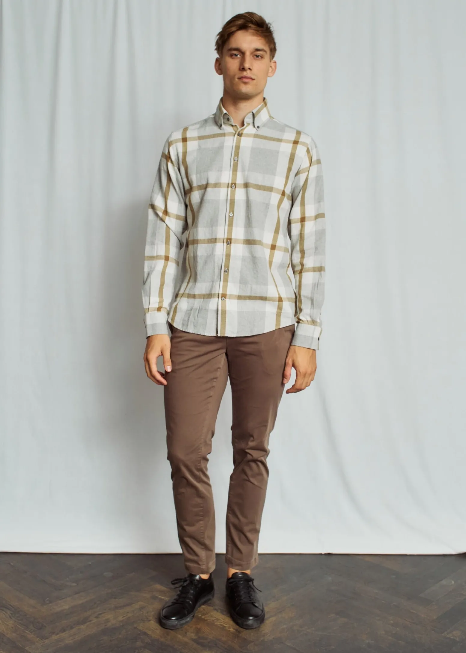 BS Triton Casual Modern Fit Skjorta - Light Grey