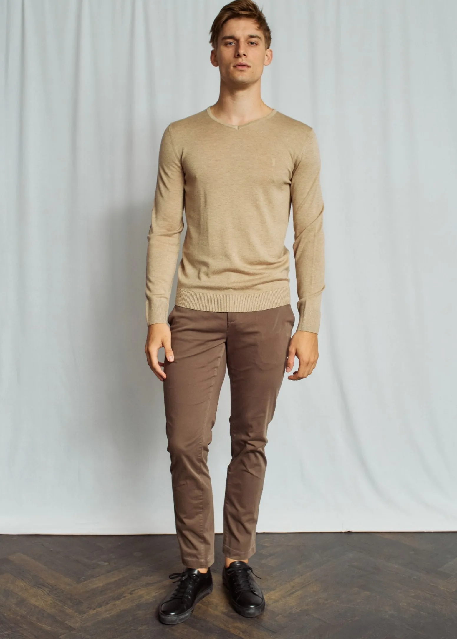 BS Uranus Regular Fit Stickat - Sand