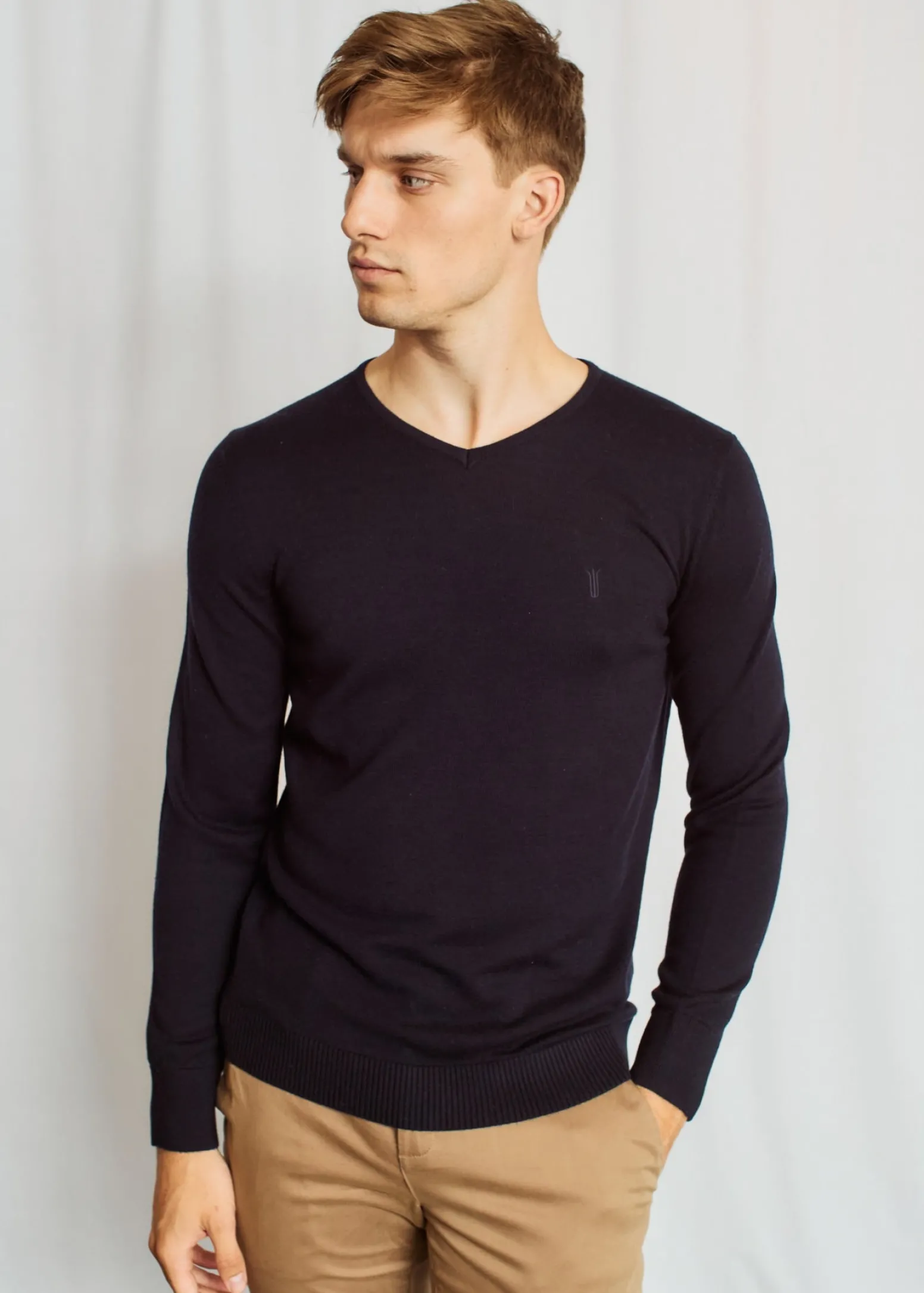 BS Uranus Regular Fit Stickat - Navy