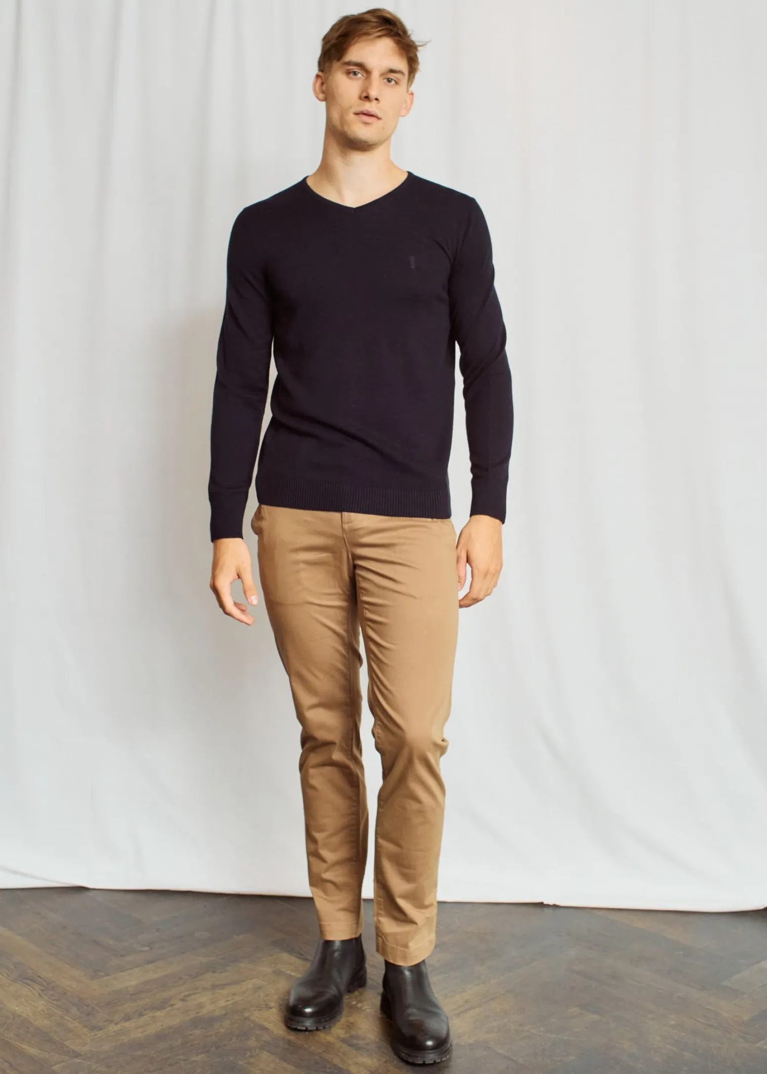 BS Uranus Regular Fit Stickat - Navy