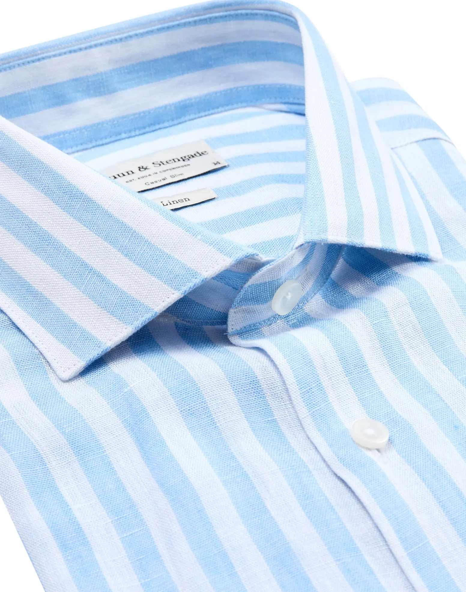 BS Valencia Casual Slim Fit Skjorta - Light Blue/White