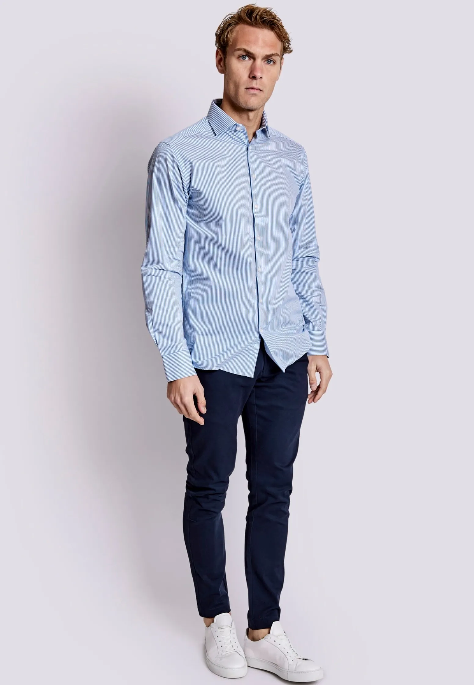 BS Vaughn Slim Fit Skjorta - Blue/White