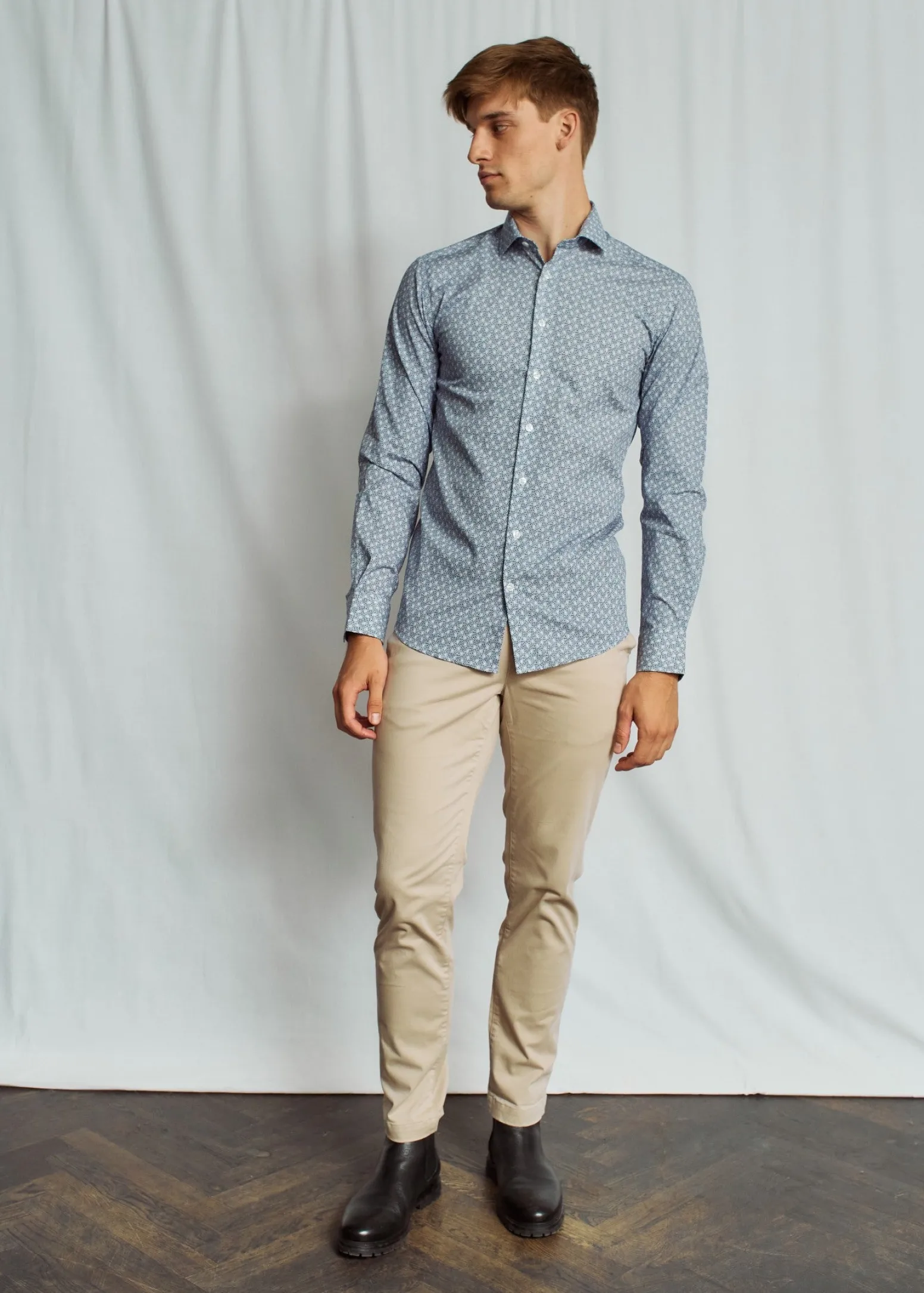 BS Whiteside Slim Fit Skjorta - Blue