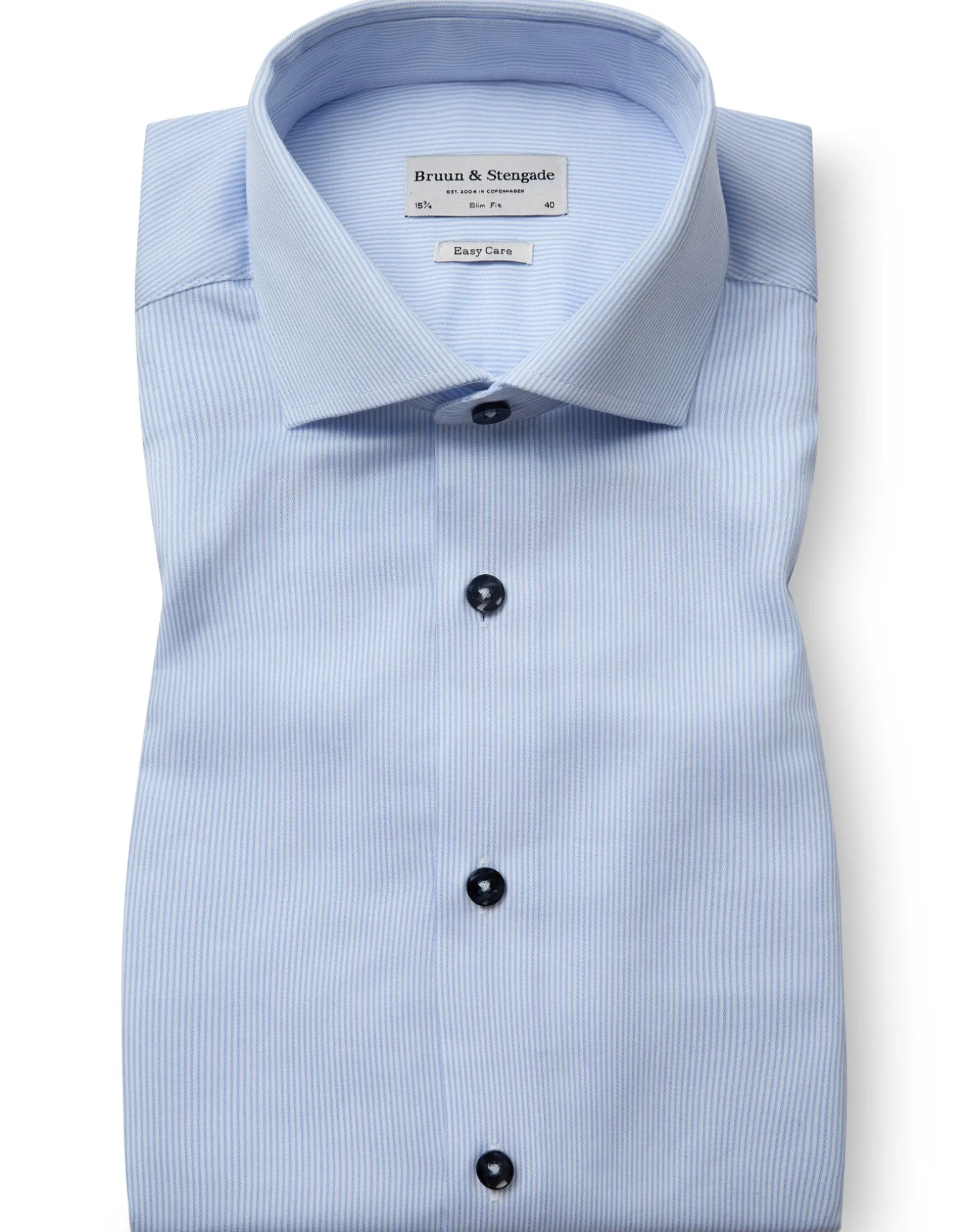 BS Woodson Slim Fit Skjorta - Light Blue/White
